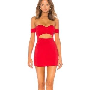 h:ours Raph Dress in crimson size XS